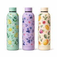 Bouteille isotherme à double paroi personnalisée de 500 ml et 750 ml, gobelet isotherme, thermos en acier inoxydable, bouteille d'eau thermique