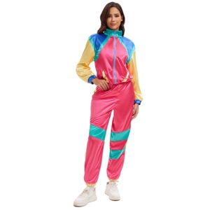 Conjunto Deportivo Retro para Mujer, Estilo Años 80, Pantalones Deportivos con Bloques de Color, Transpirables, Disfraz de Hip Hop para Fiestas - Product Image 2