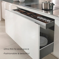 Vente en gros Dtc glissière de tiroir d'armoire de cuisine fermeture en douceur sous le tiroir mince boîte glissière de tiroir