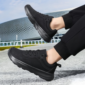 Chaussures décontractées polyvalentes entièrement noires, confortables et légères, idéales pour les trajets quotidiens et les activités sportives en extérieur - Product Image 2