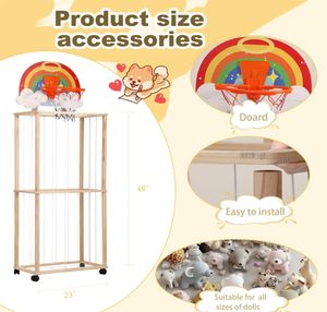 Organisateur <span class=keywords><strong>de</strong></span> stockage <span class=keywords><strong>de</strong></span> zoo en peluche en bois avec <span class=keywords><strong>panier</strong></span> <span class=keywords><strong>de</strong></span> <span class=keywords><strong>basket</strong></span> | Cage <span class=keywords><strong>de</strong></span> stockage <span class=keywords><strong>de</strong></span> jouets pour chambre d'enfants - Product Image 2