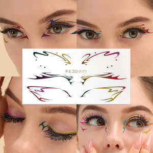 Autocollants Eyeliner 3D en relief, formes géométriques, auto-adhésifs, maquillage de scène, tatouage temporaire, design artistique pour les yeux FE3D003 - Product Image 2