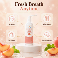 Spray buccal sans alcool à marque privée, sans sucre, rafraîchisseur d'haleine doux pour les bouches sensibles, soin buccal portable, fraîcheur menthe