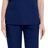 Tenue de travail médicale unisexe pour salon de beauté, ensemble de blouses à col montant et fermeture éclair, quatre poches, en sergé polyester élasthanne, pour hôpital
