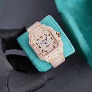 Montre mécanique de luxe personnalisée Hip Hop en acier inoxydable 904L avec diamants CZ et mouvement automatique Moissanite 9015, livraison directe - Product Image 3