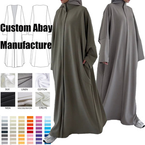 <span class=keywords><strong>Abaya</strong></span> Invernale Personalizzata in Cotone e Lana con Collo Alto e Chiusura a Zip, Spessa, per Eid e Ramadan, Vestito Islamico per Donne Musulmane, <span class=keywords><strong>Abaya</strong></span> all'Ingrosso - Product Image 1