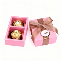 Boîte d'emballage de chocolat Mini boîte-cadeau de chocolat recyclé 2 Grain papier personnalisé petite boîte de bonbons de luxe douce Saint Valentin