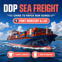 Fret maritime DDP vers Port Moresby, Papouasie-Nouvelle-Guinée, expédition océanique depuis Guangzhou, Chine, LCL FCL pour t-shirts, robes, vêtements
