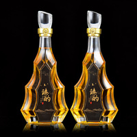 Cristal Whisky Carafe Verre 500ml 750ml Liqueur Bouteille de Vin avec Bouchon à Vis pour Tequila et Brandy
