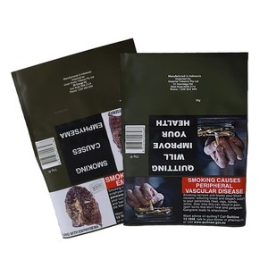 Sachet d'emballage en plastique vide à fermeture éclair pour feuilles de cigare et tabac à rouler, 15g, 30g, 50g, 100g, vente en gros - Product Image 1