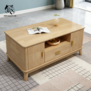 China Wholesale Great Price Custom Logo Stock Ready Ship Modern <b>Solid</b> <b>Wood</b> Coffee Table New Fashion Living Room Furniture - Product Image 2