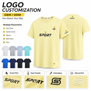 T-shirt personnalisé à séchage rapide 170g 88% polyester 12% élasthanne col rond manches courtes couleur unie vêtements de sport décontractés pour hommes - Product Image 2