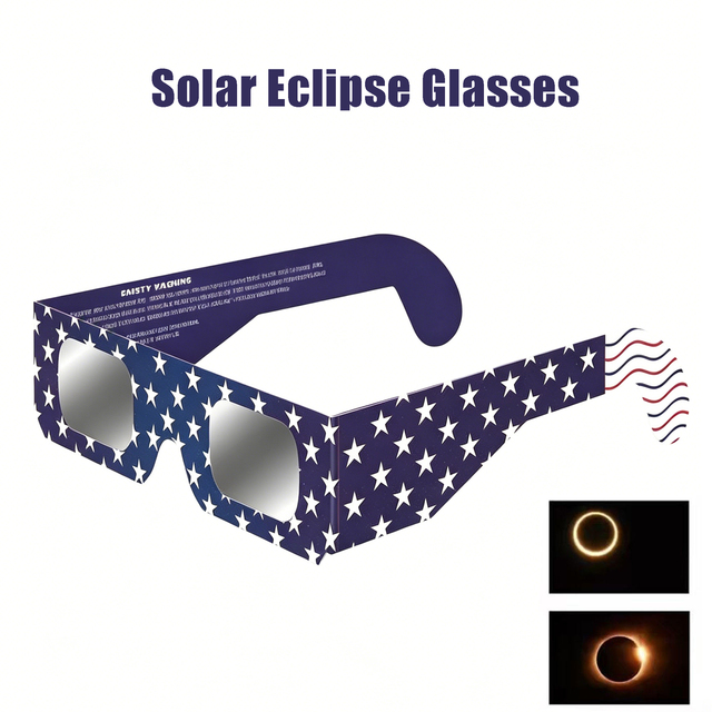 Promotional Custom Logo Solar Eclipse Glasses Lightweight Portable Foldable Eye Protection for Science Museum