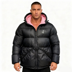 Chaqueta de Invierno para Hombre, Talla Grande, de Lona, con Cierre, Diseño Vintage con Relieve, Bolsillos Delanteros con Logotipo, Estilo Clásico - Product Image 3