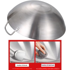 Wok de Acero Inoxidable 201 con Doble Asa en Varios Tamaños al por Mayor, Ideal para Restaurantes y Uso Doméstico - Product Image 2