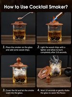 Kit fumeur à whisky 27 pièces - 16 copeaux de bois, moules à glaçons sphériques, infuseur à fumée pour cocktails Old Fashioned, ensemble d'outils de bar pour anniversaire