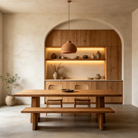 Armoire de chambre moderne sans poignée en chêne massif sur mesure avec mur courbé, niche LED, OEM ODM