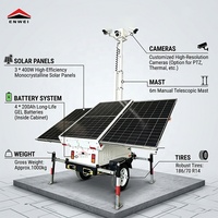 Remorque de sécurité solaire multifonctionnelle avec surveillance vidéo, sans alimentation externe, spéciale zones désertiques et reculées