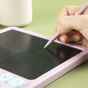 เครื่องคิดเลขตั้งโต๊ะอเนกประสงค์ 2 in 1 พร้อมหน้าจอ LCD ใช้พลังงานจากแบตเตอรี่และพลังงานแสงอาทิตย์ สีชมพู ของขวัญสำหรับสำนักงาน - Product Image 4