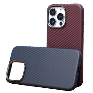 Kim Loại Và Da Máy Ảnh Khung Trường Hợp Đối Với <span class=keywords><strong>iPhone</strong></span> Redmi Lưu Ý 11 Pro Carbon Kết Cấu Khâu Mô Hình Với PC Cover Quay Lại Màu Đỏ - Product Image 1