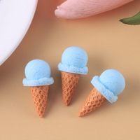 CHENXI 100 pièces Breloques en résine planaire peintes, en forme de cornets de crème glacée réalistes, sur le thème alimentaire, pour décoration de maison de poupée et slime DIY
