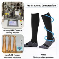 Bas de compression en spandex pour voyage avec logo personnalisé Chaussettes de compression graduées 20-30mmhg médicales