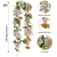 Guirlande en PVC en forme de feuille d'érable en gros, décoration de feuilles d'érable de différentes couleurs pour Halloween et Thanksgiving, plante décorative pour Halloween