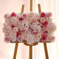 Muro de Flores Artificiales para Decoración de Bodas, Eventos, Fotografía, Escaparates de Centros Comerciales, con Hortensias, Rosas y Plantas Verdes