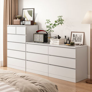 Armoire de rangement de type tiroir de rangement pour chambre à coucher, armoire de coffre, armoire de rangement simple en bout de lit couleur bois massif - Product Image 3