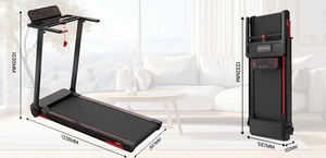 Tapis de marche pliable portable avec écran LED pour fitness à domicile, inclinaison manuelle, vente en gros - Product Image 2