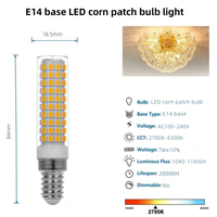 Nouveauté en gros de Chine : Ampoules LED maïs 7W à haut lumen, culot E14, AC100-240V, sans scintillement, pour éclairage résidentiel et paysager extérieur, certifiées CE