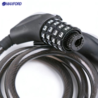 Verrou à câble MAXFORD pour vélo, cadenas à combinaison pour vélo, cadenas à combinaison pour vélo, journal pour vélo, cadenas à code à 4 chiffres pour vélo