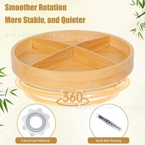 Round Wooden <b>Spice</b> <b>Rack</b> <b>Rotatable</b> Kitchen Condiment Organizer Storage Holder For Tabletop Use - Product Image 2
