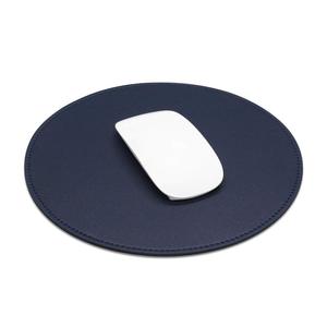 Cao cấp dễ thương Vòng chuột Pad Mat không thấm nước PU da 8.66-inch Mousepad với chống trượt cơ sở khâu cạnh màu xanh - Product Image 1