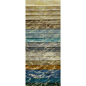 Produsen Kain Pelapis Mewah Rolay 100% Poliester Bergaris dengan Cetakan Foil Emas Kain Beludru untuk Gorden - Product Image 1