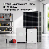 Kit complet de panneaux solaires 5KW 6KW 8KW 10KW 15KW 20KW 30KW, systèmes de batteries domestiques Lifepo4, système d'énergie solaire hybride complet