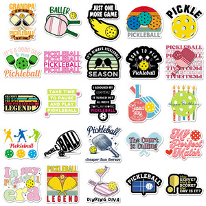 50 pegatinas de PVC impermeables con diseño de dibujos animados deportivos geniales para pickleball - Product Image 3