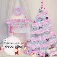 Guirlande de Noël décorative en tinsel non éclairée, torsadée et souple, pour porte d'entrée, cheminée, intérieur, extérieur, maison de vacances