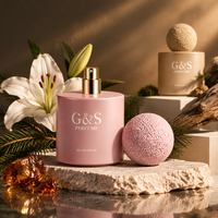 Vente en gros de flacons de parfum personnalisés de 50 ml et 100 ml, flacons en verre vides avec bouchon à bille, emballage de parfum avec boîte pour marque