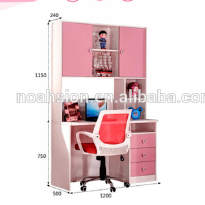 Estilo europeo de color rosa de madera mesa de estudio estante escritorio de la computadora para niño niña - Product Image 2