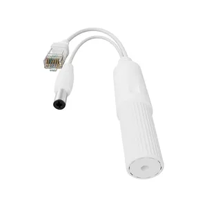 Divisor Poe impermeable de 10/100mbps, divisor de transmisión rápida de 120m, ethernet duradero blanco, 12V, 2A, para cámara AP IPC