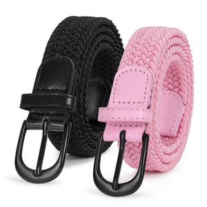 Damen- und Herren-Gürtel aus Gewebtem Stretchmaterial, Schwarzer Geflochtener Elastischer Golfgürtel, Bequeme Flexible Stoffriemen mit Verstellbarem Verschluss - Product Image 1