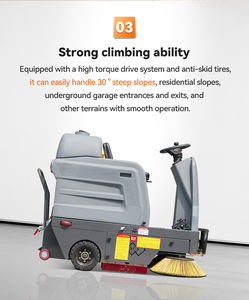 Balayeuse de voirie industrielle électrique compacte pour cour, trottoir et route extérieure - Product Image 6