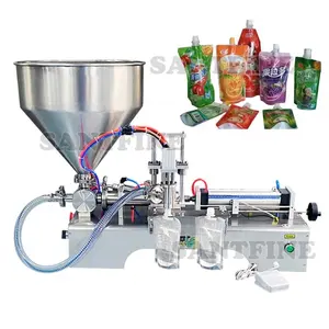 Semi Automatic Pneumatic Liquid Paste Syrup Baby Food Tomato Sauce Filling Machine For Spout Pouch Bags