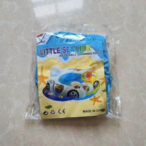 Siège flottant gonflable pour bébé en forme de voiture avec volant de dessin animé et klaxon, pour piscine d'été, en PVC - Product Image 3
