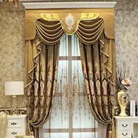 Luxury Baby Velvet Embroidery Modern Curtains for Living Rooms