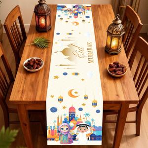 Nappe <span class=keywords><strong>de</strong></span> <span class=keywords><strong>table</strong></span> en polyester Ramadan 2026 180*35cm, Décoration Aïd Moubarak, Fournitures Ramadan, Nappe musulmane, Livraison directe - Product Image 6