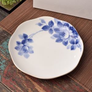 Service de table de style européen, assiette creuse pour fruits, bol à soupe bleu rose, vaisselle de banquet - Product Image 2