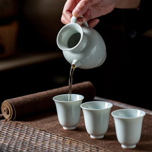 Ceramic <b>Teacup</b> Porcelain Cone Shape Antique Style Kung Fu Tea Set Single Cup Without Lid Afternoon Tea Use - Product Image 4