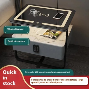 Hiện Đại Tối Giản Rắn Gỗ Ánh Sáng Sang Trọng Rock Slab Nhỏ Sắt Nghệ Thuật Phòng Ngủ Đồ Nội Thất Nhà Thông Minh Đầu Giường Bảng Thông Lắp Ráp - Product Image 2